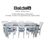 Valgomojo komplektas VKM 144 : 8 Kėdės  Ilgis:200cm. Plotis: 90cm. Prailginimas +2x40 cm.