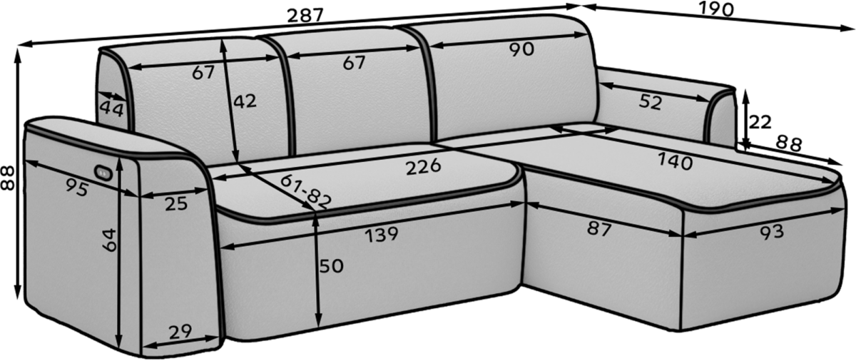 CO-UME-LT-01AMO-22VE_main - Ilgis:287cm, Plotis:190cm, Aukštis:88cm - Image 9