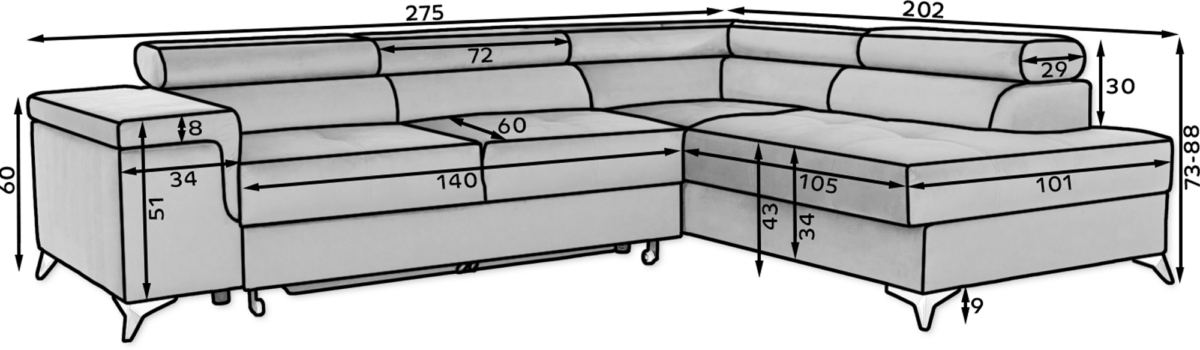 ERI_02_main - Ilgis:275cm, Plotis:202cm, Aukštis:88cm - Image 11
