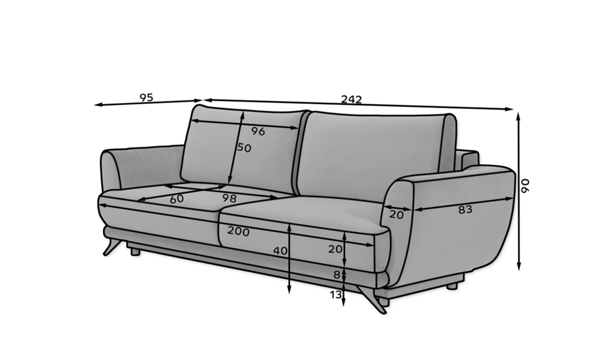 Meg_01_main - Ilgis:242cm, Plotis:95cm, Aukštis:90cm - Image 6