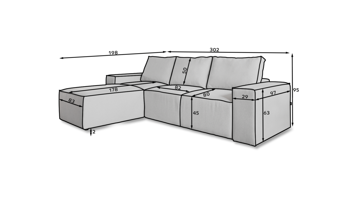 CO-SILL-LT-03NU_main - Ilgis:302cm, Plotis:198cm, Aukštis:95cm - Image 2