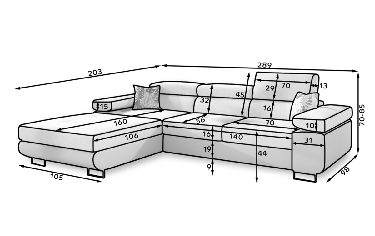 Armd_01_main - Ilgis:289cm, Plotis:203cm, Aukštis:85cm - Image 10