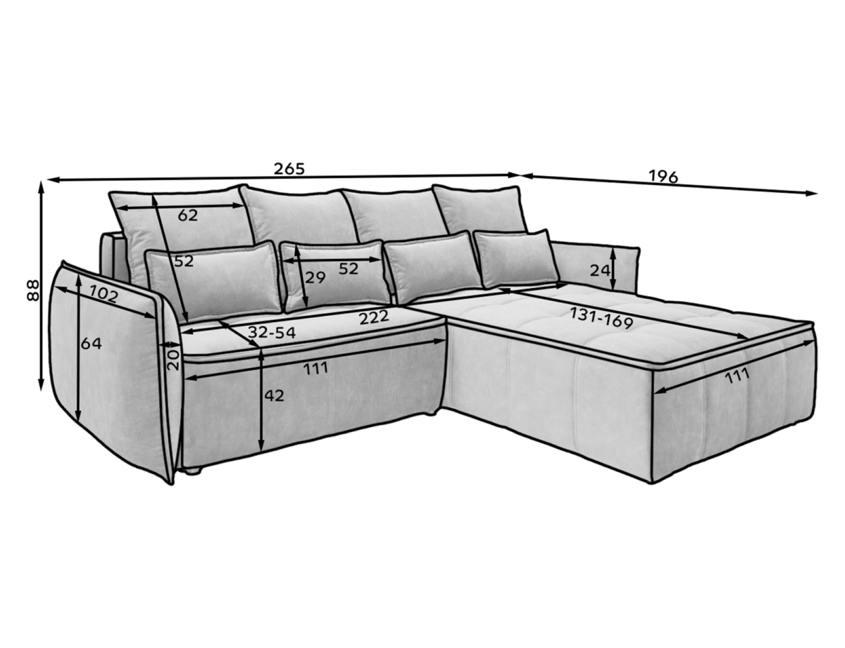 CO-CAM-LT-18MAN_main - Ilgis:265cm, Plotis:196cm, Aukštis:88cm - Image 10