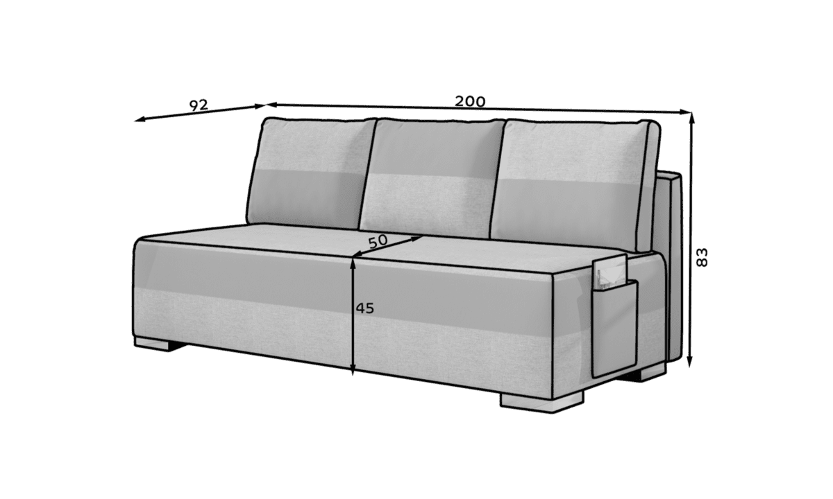 AT05_main - Ilgis:200cm, Plotis:50cm, Aukštis:83cm - Image 4