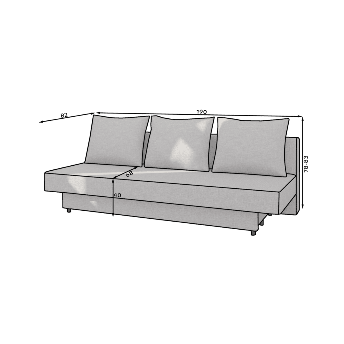 Az01_main - Ilgis:190cm, Plotis:68cm, Aukštis:83cm - Image 4