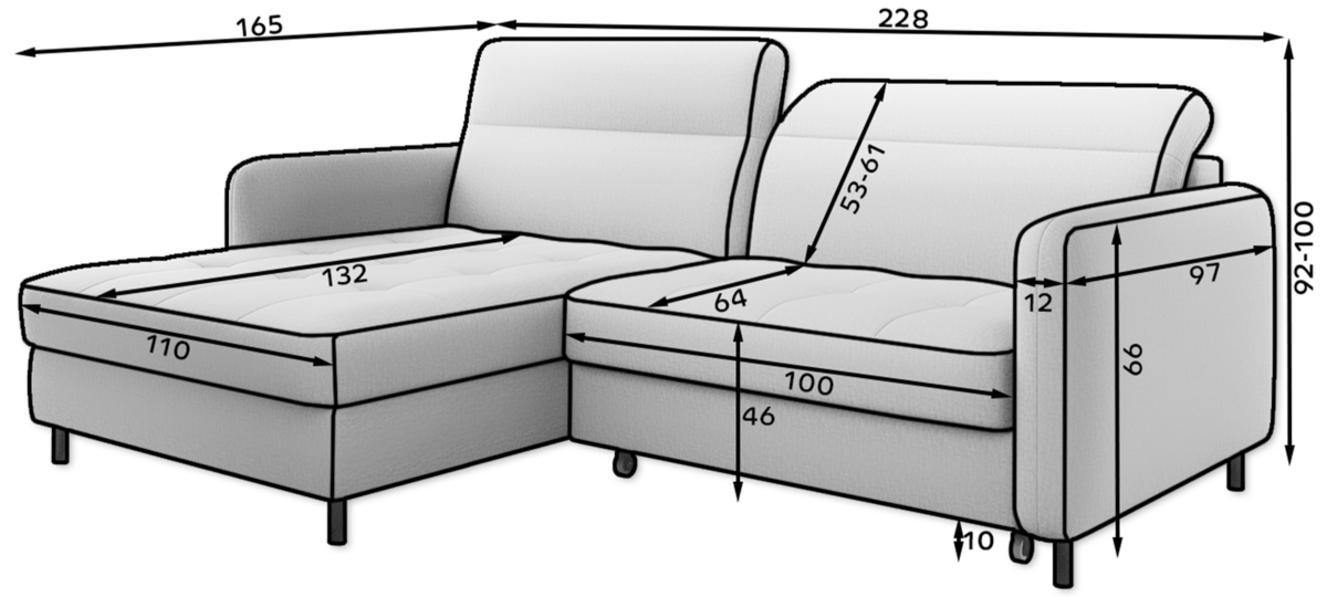 CO-GOM-LT-01ROY_main - Ilgis:228cm, Plotis:165cm, Aukštis:100cm - Image 10
