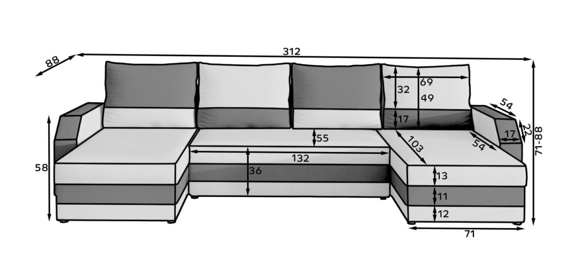 MAR_01_main - Ilgis:312cm, Plotis:143cm, Aukštis:88cm - Image 4