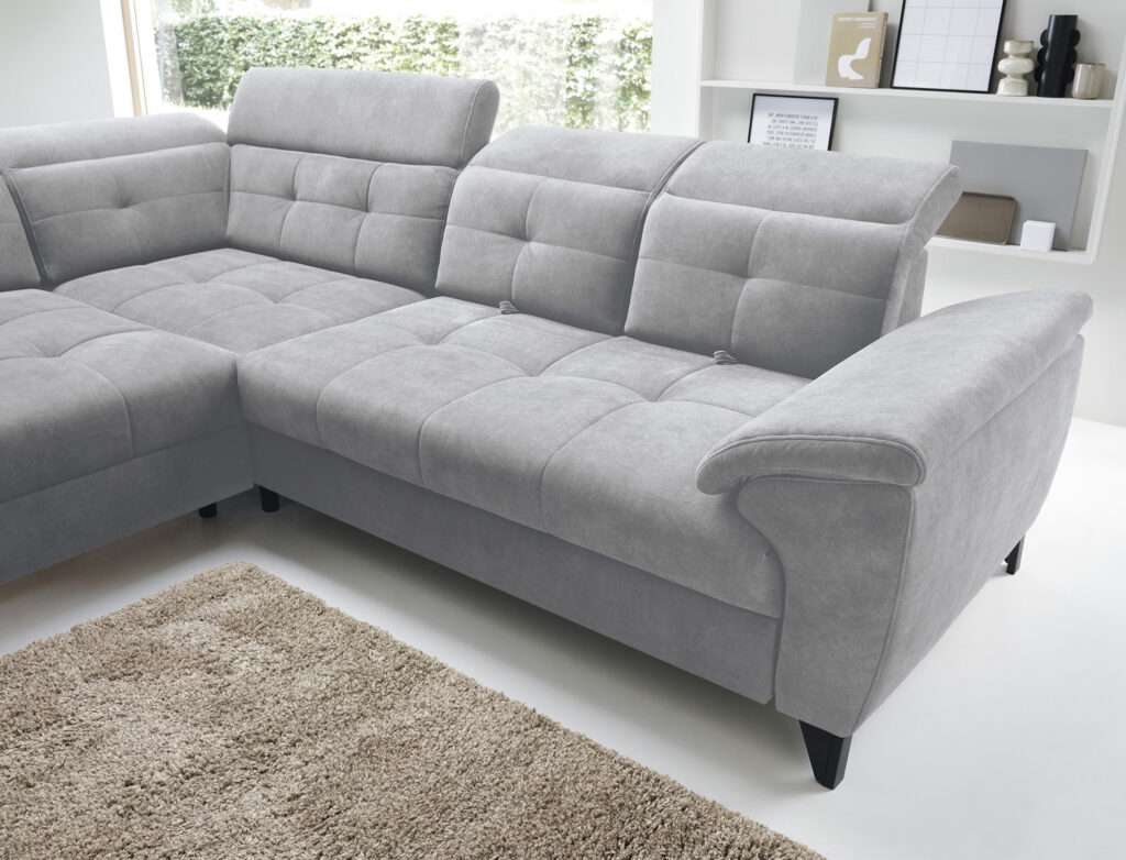 pilkas minkštas kampas