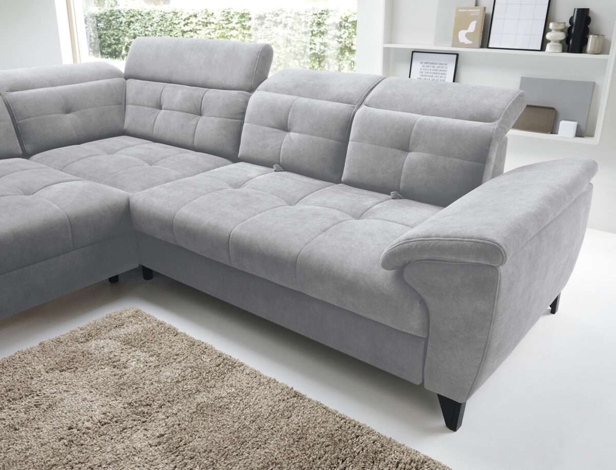 pilkas minkštas kampas