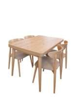 Valgomojo komplektas VK 24  : 4 Kėdės  Ilgis: 120 cm. Plotis: 80 cm. Prailginimas + 40 Cm - Image 3