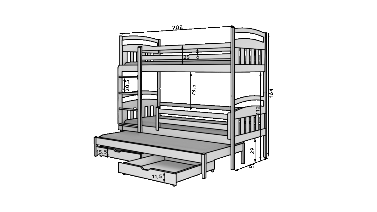 CH-Ald-W-208-E1488 - Ilgis:208cm, Plotis:97cm, Aukštis:164cm - Image 3