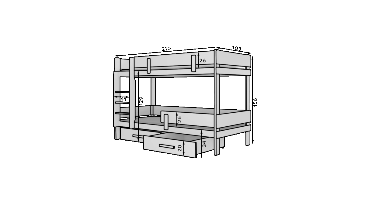 CH-Eti-W+S-208-E2132 - Ilgis:210cm, Plotis:103cm, Aukštis:156cm - Image 5