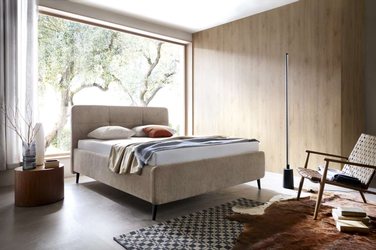 Lova be čiužinio, Vienas galvūgalis 2 stiliai, apsuk ir pakeisk. MB2 Ilgis 220 cm, Plotis:152 cm, Miegamoji dalis 160 × 200 cm - Image 4