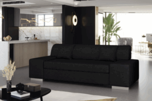 miegamoji sofa juoda