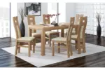 Valgomojo komplektas MOS 2 - su 6 kėdėmis.  Stalo ilgis: 160 cm arba 140 cm Plotis: 90 cm Papildomas prailginimas: +40 cm