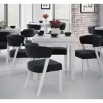 Valgomojo komplektas MOS 6 - su 4 kėdėmis.  Stalo ilgis: 90 cm Plotis: 90 cm arba 100 cm Plotis: 100 cm