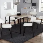 Valgomojo komplektas MOS 14 - su 6 kėdėmis.  Stalo ilgis: 160 cm Plotis: 90 cm.  arba 140 cm Plotis: 80 cm